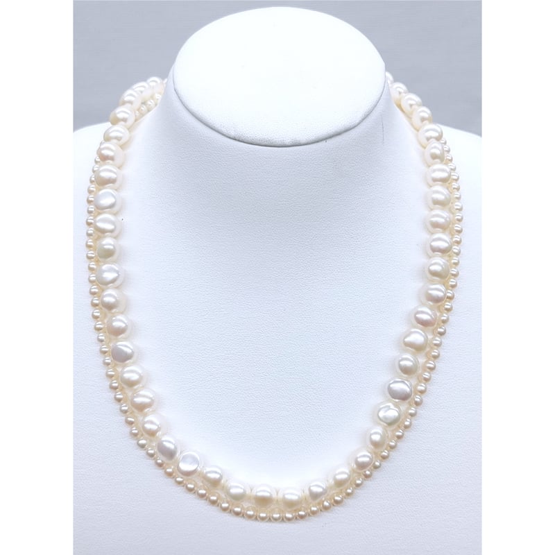 二重パールネックレス ホワイト7.0mm Amazon | 14 Kゴールド 6.5 – 7.0mm ホワイト淡水養殖パールネックレス