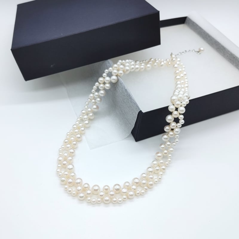 編み込みパールのネックレス | KJM-pearl