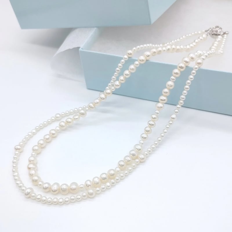 ホワイトパール二重巻きネックレス ホワイトパール二重巻きネックレス ホワイトパール 二重ネックレス