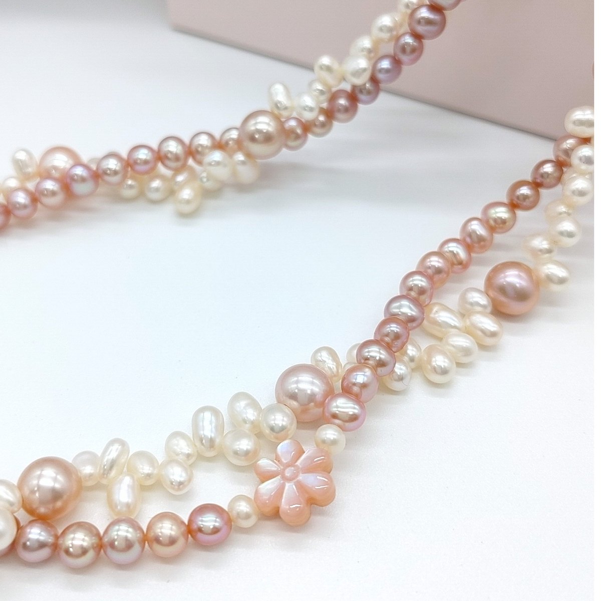 2連 ピンクのラブリーネックレス | KJM-pearl