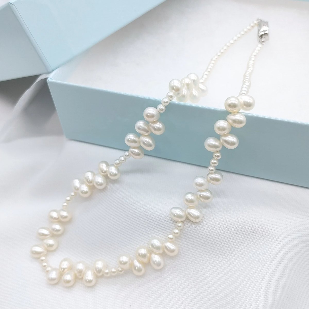 ホワイトクレオパトラ ステーションネックレス | KJM-pearl