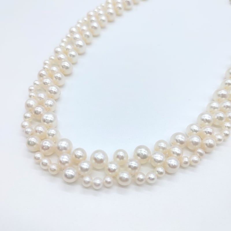 編み込みパールのネックレス | KJM-pearl