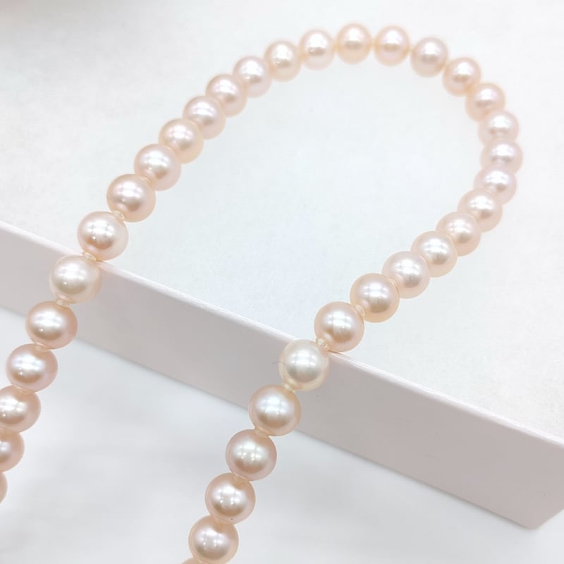 桃色パールのお花ラリエットネックレス | KJM-pearl