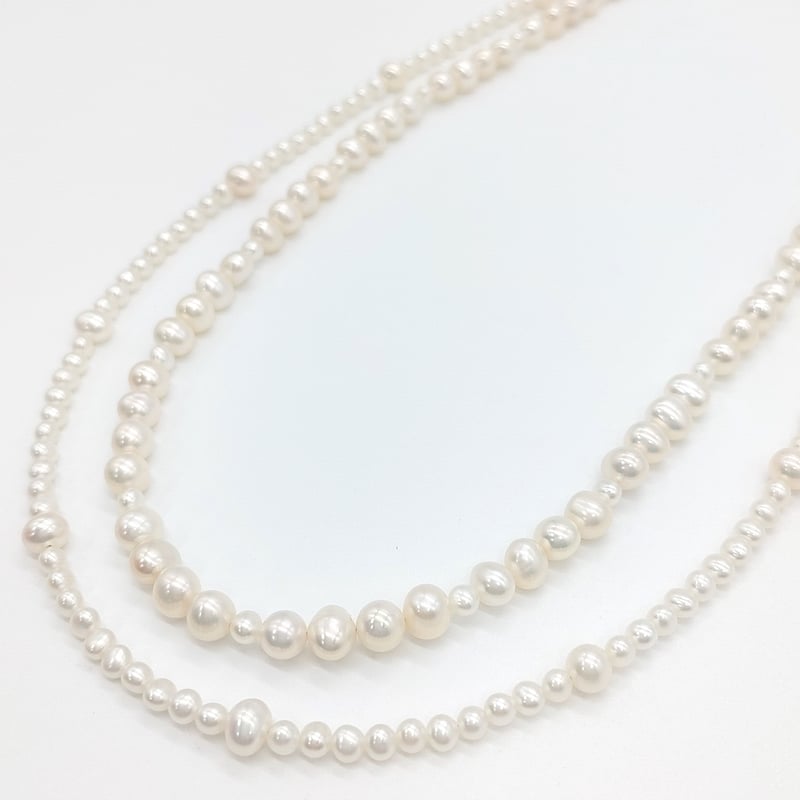 2連 ホワイトパールデザインネックレス | KJM-pearl