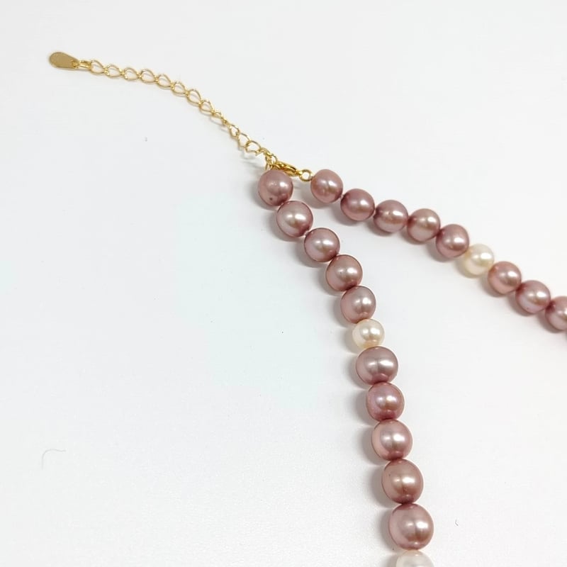 秋の葡萄色パール（染め）ネックレス | KJM-pearl