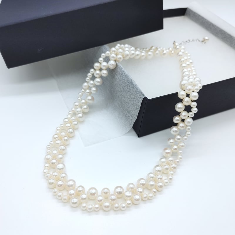 編み込みパールのネックレス | KJM-pearl