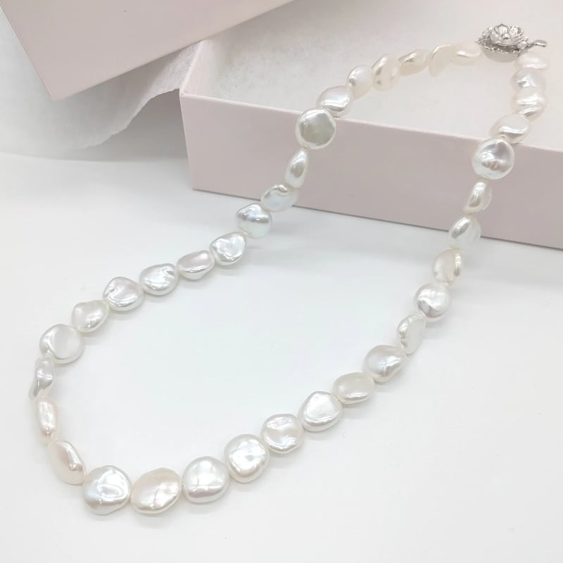 大粒バロックのシンプル一連ネックレス | KJM-pearl