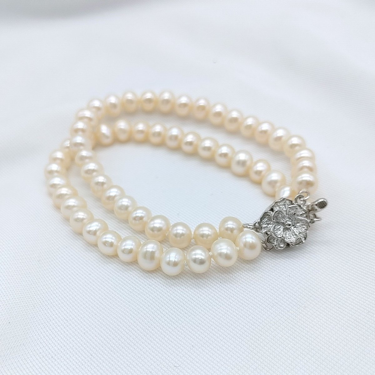 2連 シンプルパール ブレスレット | KJM-pearl