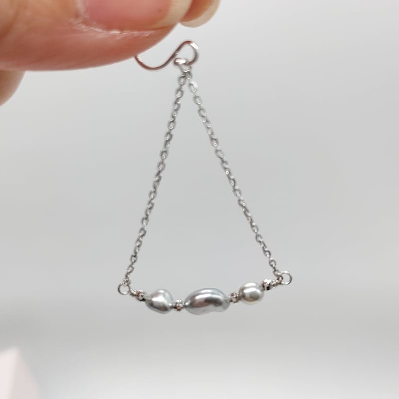 タヒチ ケシパール 揺れるピアス | KJM-pearl