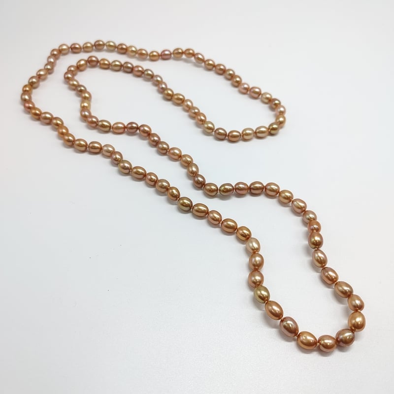 ブラウンパールの90cmロング エンドレスオールナッツ ネックレス | KJM