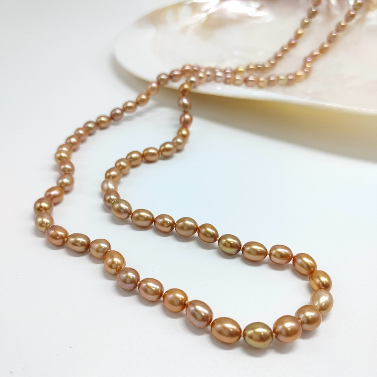 ブラウンパールの90cmロング エンドレスオールナッツ ネックレス | KJM