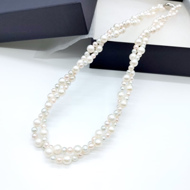 3色パール 2連ネックレス | KJM-pearl