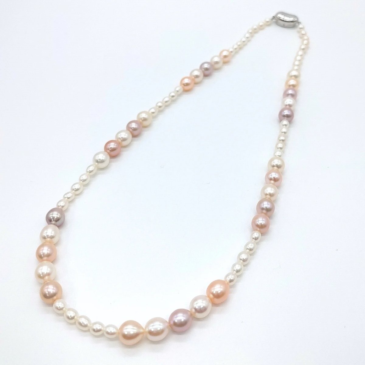 マルチカラーのライス ステーションネックレス | KJM-pearl