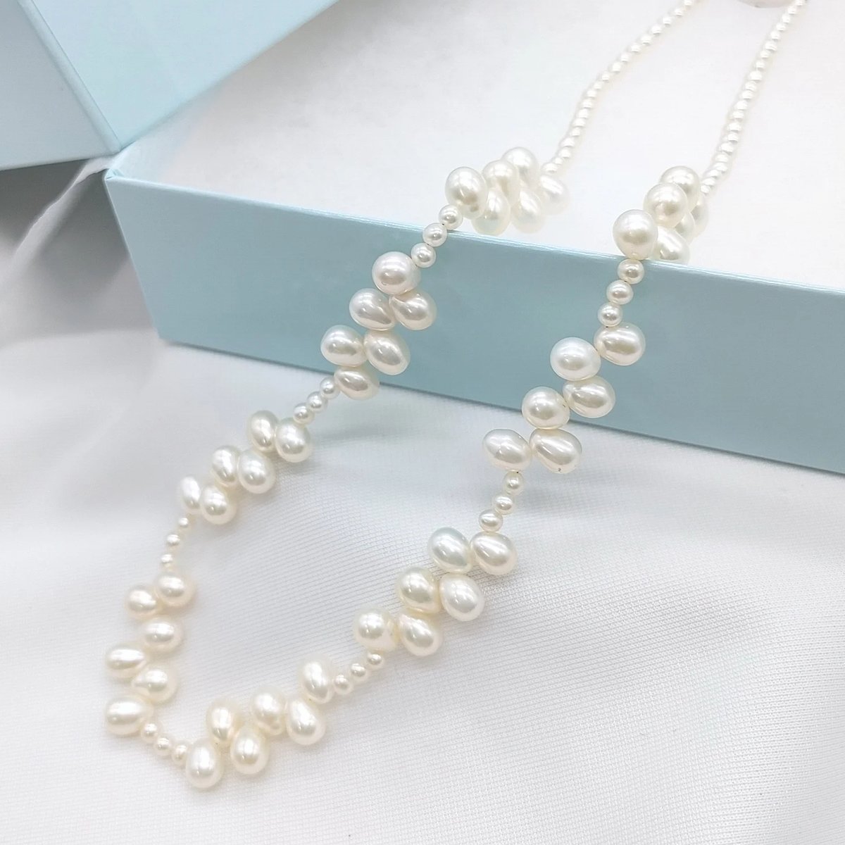 ホワイトクレオパトラ ステーションネックレス | KJM-pearl