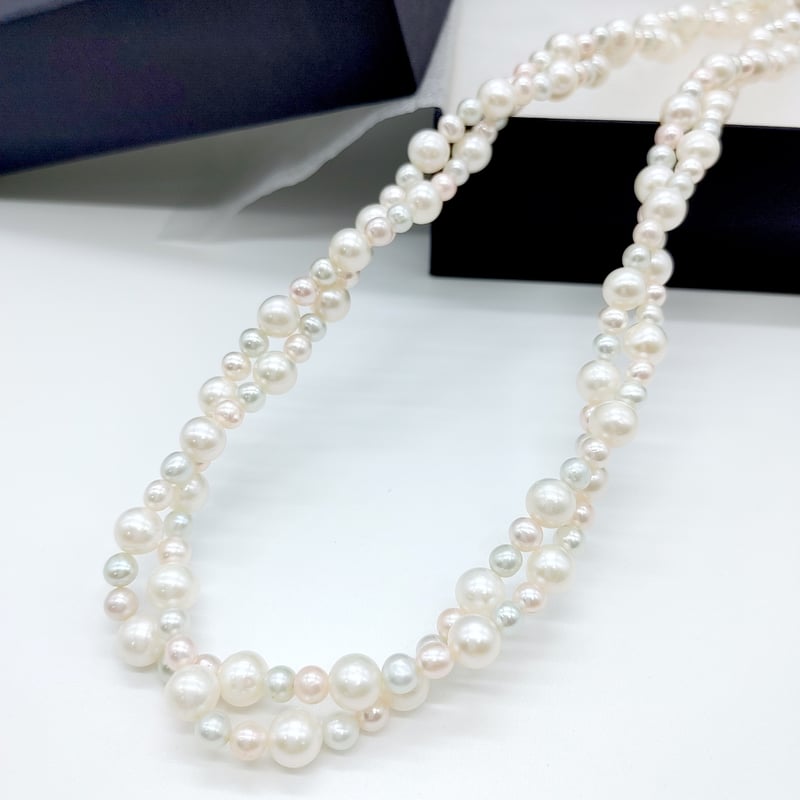 3色パール 2連ネックレス | KJM-pearl