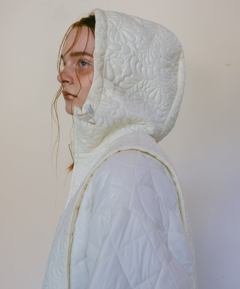 Flower Vest 2way Quilting Coat | Ivory | ELLA C