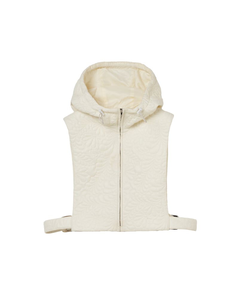 Flower Vest 2way Quilting Coat | Ivory | ELLA C