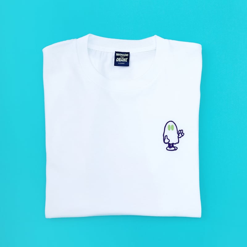 ピースおばけちゃんのネオンカラー刺繍Tシャツ | ななしのおばけ