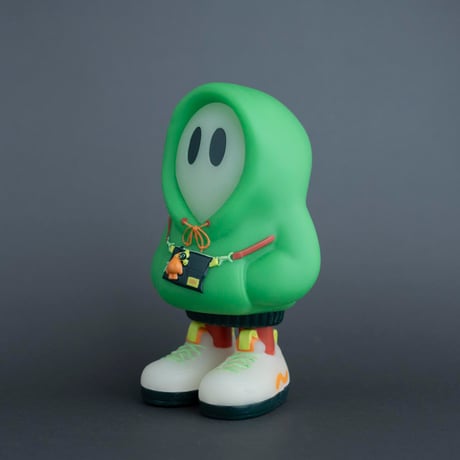 フードかぶりおばけちゃんのソフビ[蓄光RETRO GREEN]