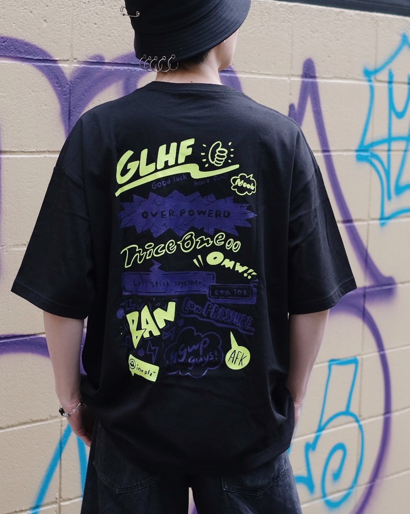 おばけちゃんのゲーマータイポTシャツ［BLACK］ | ななしのおばけ