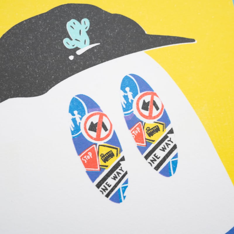 チャップリンと子供のアートプリント プリントアート - My time [お散歩タイム] | ななしのおばけ