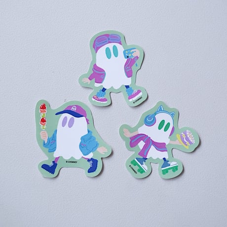 おばけちゃんステッカー(各3枚セット5種)