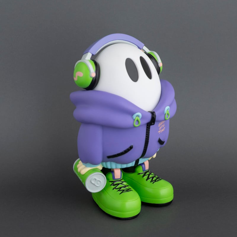 Nanashi no Obake ナナシノオバケチャン ヘッドホンオバケチャン ヘッドホンおばけちゃんソフビ[BLUE] | ななしのおばけちゃん