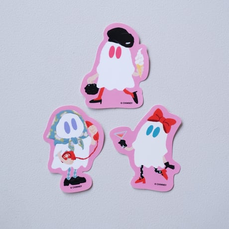 おばけちゃんステッカー(各3枚セット5種)