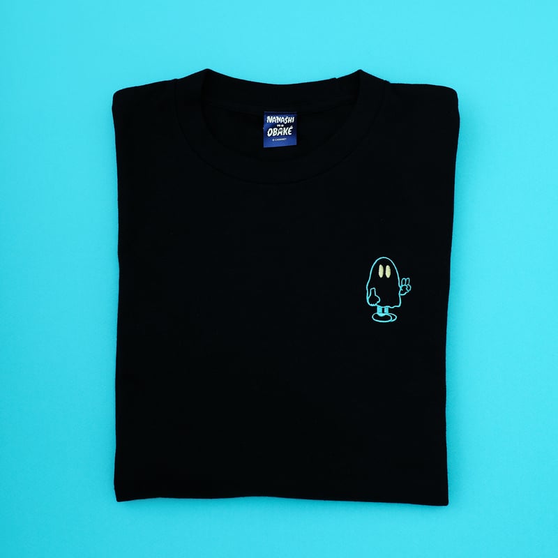 ピースおばけちゃんのネオンカラー刺繍Tシャツ | ななしのおばけ