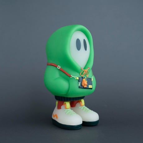 フードかぶりおばけちゃんのソフビ[蓄光RETRO GREEN]