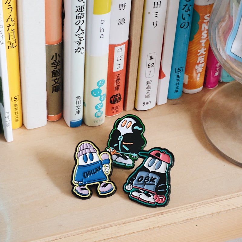 エナメルピンバッジ［ベースボール］ | ななしのおばけちゃん