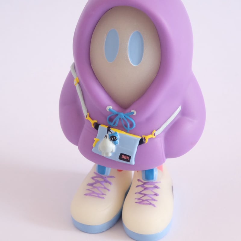 フードかぶりおばけちゃんのソフビ[蓄光PURPLE] | ななしのおばけ