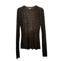 leopard print See-through cut and sew