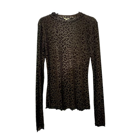 leopard print See-through cut and sew