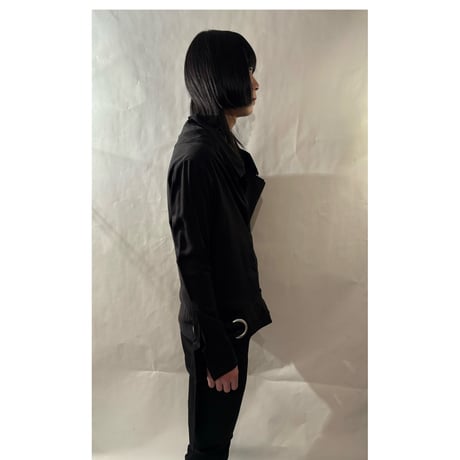 yohji yamamoto with eyelets zipper shirt