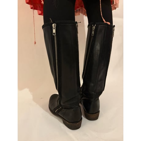 vintage leather zipper boots