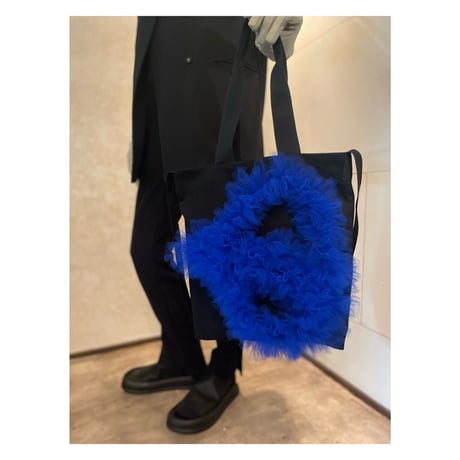blue tulle 2way tote bag