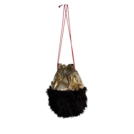 silver drawstring bag