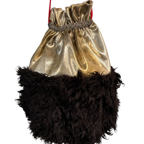 silver drawstring bag