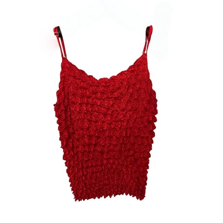Red waffle camisole