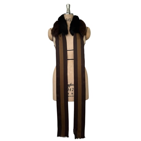 FENDI long Fox and Rabbit Shawl