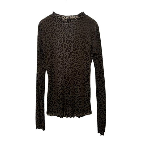 leopard print See-through cut and sew
