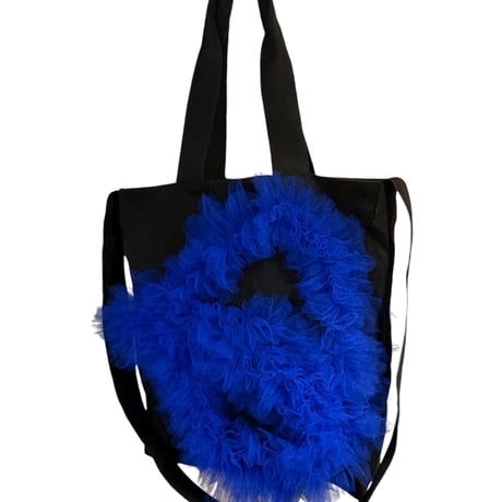 blue tulle 2way tote bag