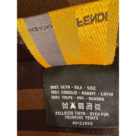 FENDI long Fox and Rabbit Shawl
