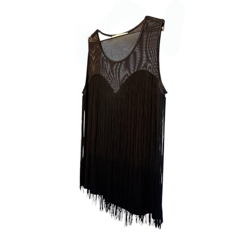 Long Fringe See-through tank top