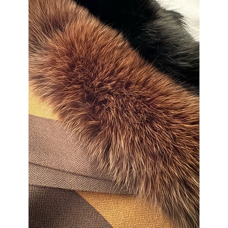FENDI long Fox and Rabbit Shawl