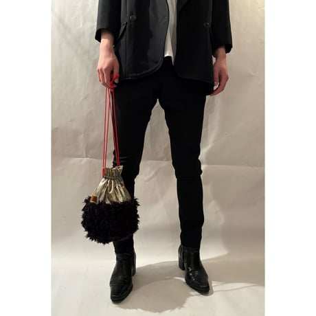 silver drawstring bag