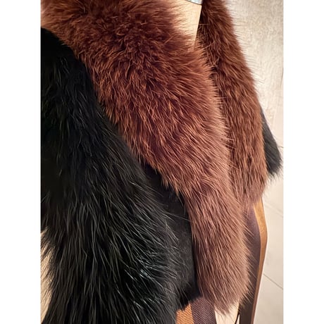 FENDI long Fox and Rabbit Shawl