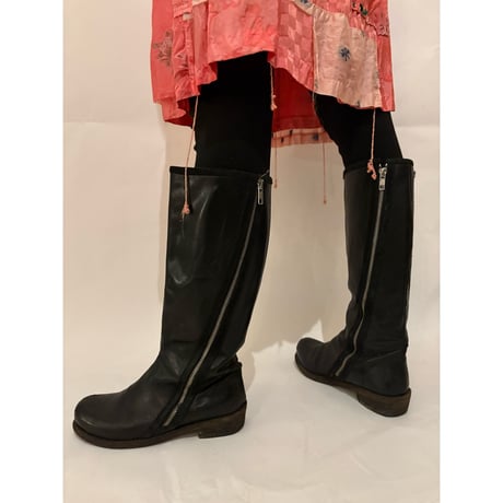 vintage leather zipper boots