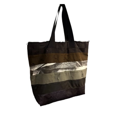 armycolor patchwork tote bag